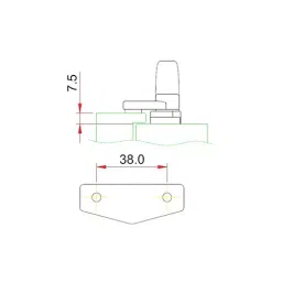 Ebco Window Handle Euro Type White Matt Finish and Left Hand Movement, E-WH1-L image 2