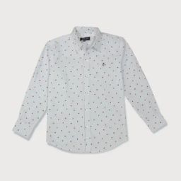 Gini & Jony Kids White Printed Full Sleeves Shirt-picture-2