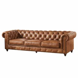 Choose It - Modern & Classic Leatherette Chesterfield Sofa Set Brown Leatherette Button Tufted for Living Room, Bedroom, Hallways (3+2 Seater) image 3