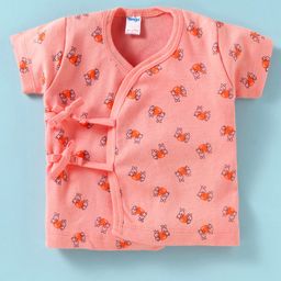 Tango Single Jersey Knit Half Sleeves Jhabla With Bunny Print - Peach-picture-27
