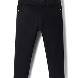 Babyhug Cotton Denim Full Length Washed Jeans With Stretch - Black-picture-25