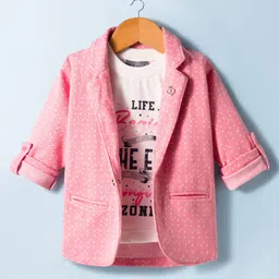 Dapper Dudes Full Sleeves Abstract Printed Blazer With Tee Set - Pink-picture-37