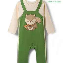 Babyoye 100% Cotton Ecojiva Knit Full Sleeves Romper With Squirrel Print - Green-picture-26