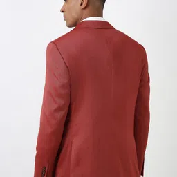 Peter England Elite Self Design Slim Fit Notched Lapel Single Breasted Formal Blazer image 2