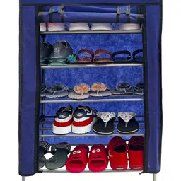 Urban Choice 5-Layer Blue Metal Shoe Rack Durable & Space-Saving Organizer for Home & Office image 2