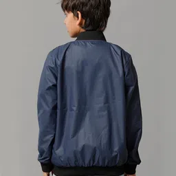 Under Fourteen Only Full Sleeves Side Tape Detailed Jacket - Navy Blue image 2