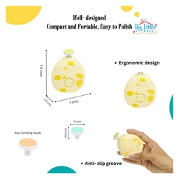 THE LITTLE LOOKERS Electric Baby Nail Trimmer I Newborn Nail Clipper with 3 Interchangeable Grinding Heads for Newborns/Infants/Toddlers/Kids/Adults (Dino Egg -Cream) image 3
