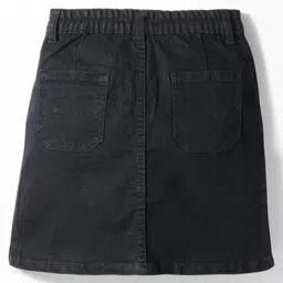 arias by lara dutta Arias Cotton Woven Denim Washed Skirt With Patch Pocket - Black image 3