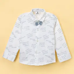 Mini Taurus Sinker Knit Full Sleeves Three Piece Party Suit With Stripes & Horse Embroidery - Light Grey image 3