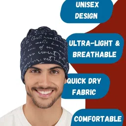 iSWEVEN Unisex Cotton Printed Beanie image 2