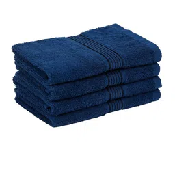 kopa BIANCA Set of 4 Navy Blue Solid 380 GSM Cotton Hand Towels image 3