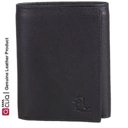 Kara Black Casual Leather Tri-Fold Wallet for Men-picture-43