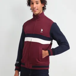 U.S. Polo Assn. Denim Co. Purple Cotton Regular Fit Colour Block Sweatshirt image 3