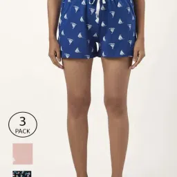 Dreamz by Pantaloons Blue Peach Cotton Printed Shorts-image-72