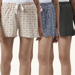 Dreamz by Pantaloons Beige Black Cotton Printed Shorts-image-13