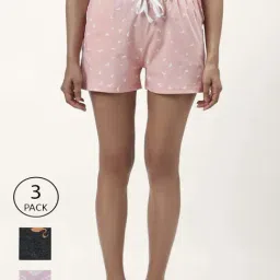 Dreamz by Pantaloons Black Peach Cotton Printed Shorts-image-74