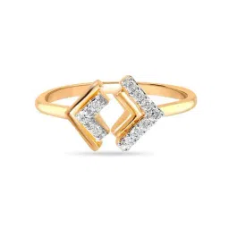 Mia By Tanishq Nature's Finest 14k Yellow Gold Arrow Duet Diamond Ring-picture-30