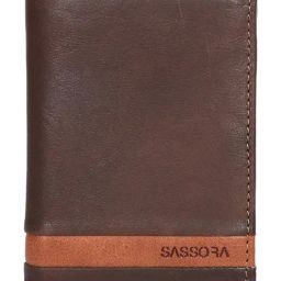 SASSORA Izan Brown & Tan Small Leather Bi-Fold Notecase for Men-picture-16