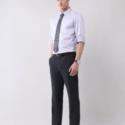 AD by Arvind Lilac Regular Fit Self Shirt image 4