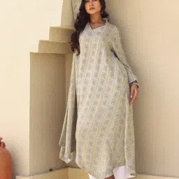 The Kaftan Company Beige Printed Kurti image 5