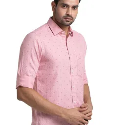 ColorPlus Pink Tailored Fit Printed Shirt image 3