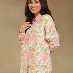 Fabindia White Printed Shirt image 3