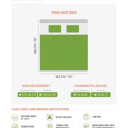 DDecor Spectrum Bedding Solid White 180 TC Cotton Double Bedsheet with 2 Pillow Covers image 5