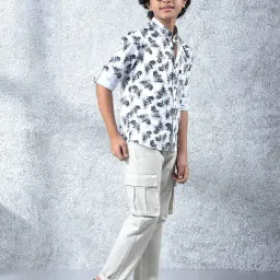 Crimsoune Club Boys White Floral Shirt-picture-22