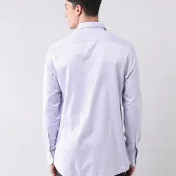 AD by Arvind Lilac Regular Fit Self Shirt image 2
