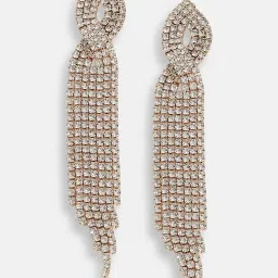 Sohi Silver Plated Designer Stone Party Dangler Earrings image 3