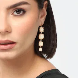 Sohi Gold Plated Party Designer Stone Dangler Earrings image 3