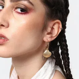 Sohi Gold Plated Casual Designer Drop Earrings image 3