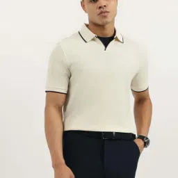 United Colors Of Benetton Off White Cotton Relaxed Fit Polo T-Shirt-image-89