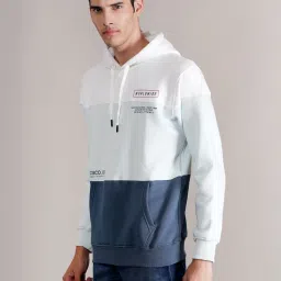 Cantabil Blue Regular Fit Printed Hooded Sweatshirt image 3