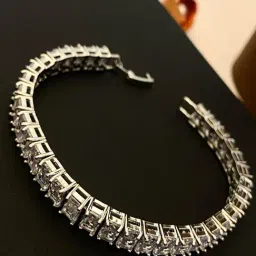 Abdesigns Silver Abstract Statement American Diamond Link Bracelets image 5