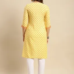 Rangita Yellow & Navy Printed Straight Kurta - Pack OF 2 image 3