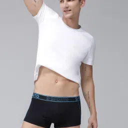 Sporto Black Cotton Regular fit Solid Trunk (Pack of 2) image 3