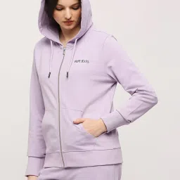 Pepe Jeans Purple Cotton Logo Print Sweatshirt image 3