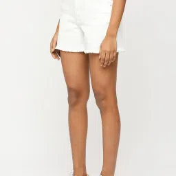 Pepe Jeans White Cotton High Rise Shorts image 3