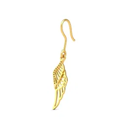 Candere by Kalyan Jewellers 14k BIS Hallmark Yellow Gold Drop Earrings image 3