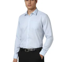 Van Heusen Blue Cotton Slim Fit Printed Shirt image 3