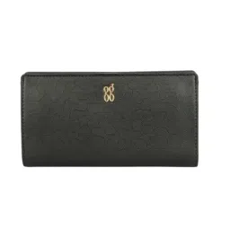 Baggit Black Textured Small Bi-Fold Wallet for Women-image-21