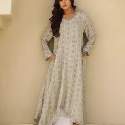 The Kaftan Company Beige Printed Kurti-image-91