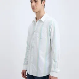 Pepe Jeans White Cotton Regular Fit Striped Shirt image 3