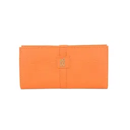 Baggit Orange Textured Small Bi-Fold Wallet for Women-picture-35