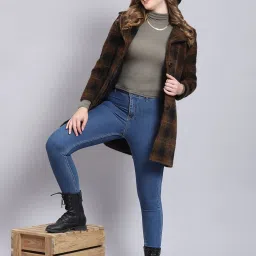 Monte Carlo Brown & Black Checks Coat image 3