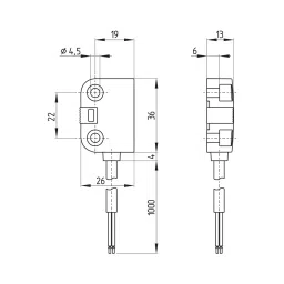Schmersal 3 NC 24 V Right Door Hinge Magnetic Safety Sensor, BNS260-02/01ZG-R image 2