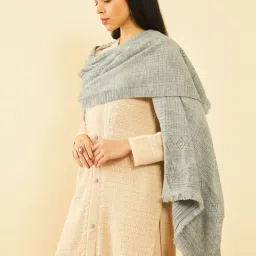 Soch Grey Plain Shawl image 3