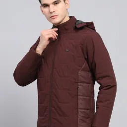 Monte Carlo Wine Regular Fit Quilted Hooded Jacket image 3