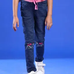 Tales & Stories Kids Blue Embellished Jeggings-picture-37